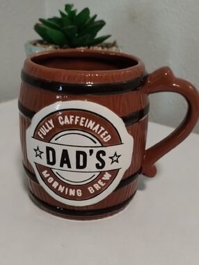 Tag Dad's Morning Brew Barrel Mug - Brown & Black